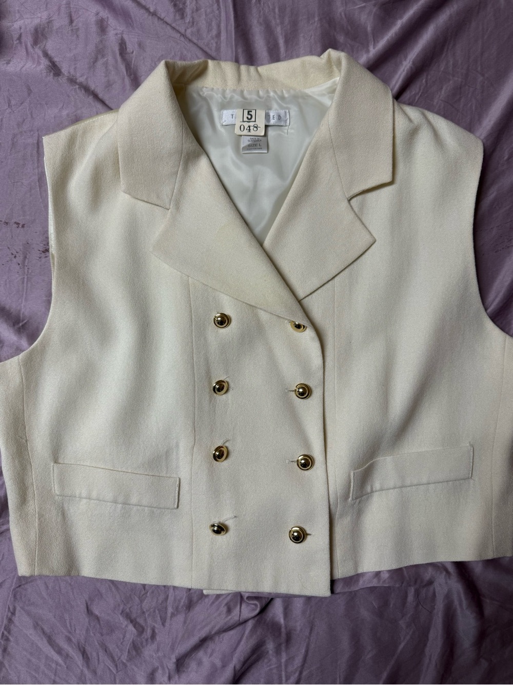 Vintage tux vest top in cream